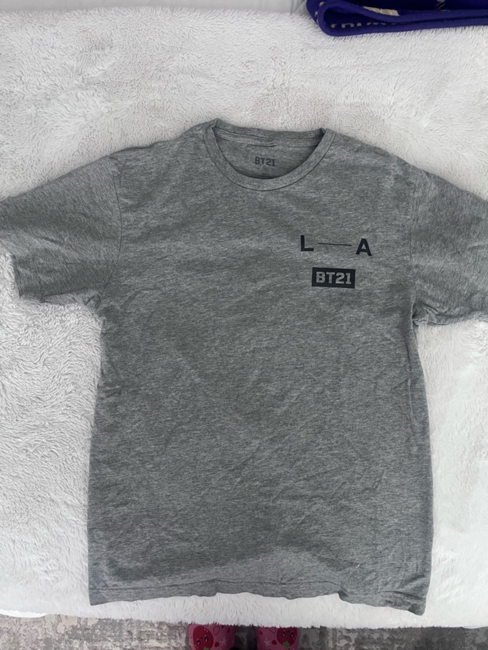 BT21 Women's Gray Short Sleeve Tee - LA Graphic